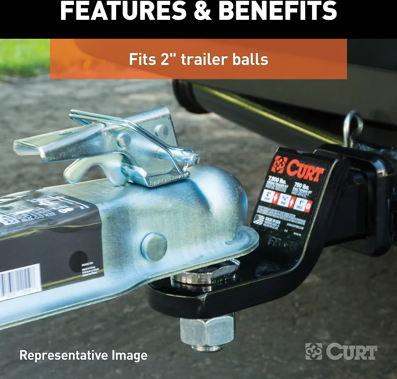 CURT 2 in Straight-Tongue Coupler with Posi-Lock