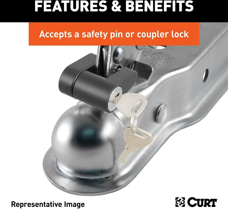 CURT 2 in Straight-Tongue Coupler with Posi-Lock