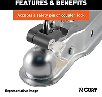 CURT 2 in Straight-Tongue Coupler with Posi-Lock