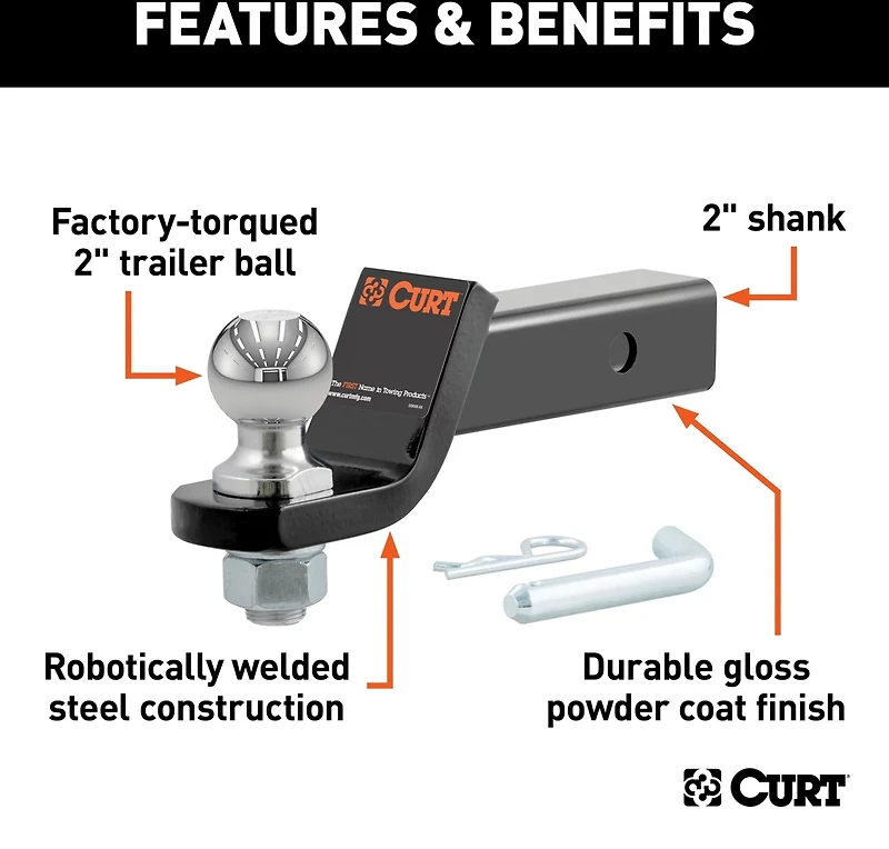 CURT 2 in SQ Ball Mount Pack