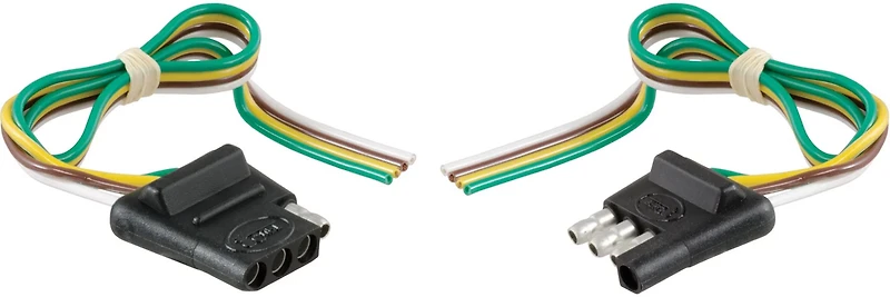 CURT 4-Way Flat Connector Plug and Socket with 12 in Wires