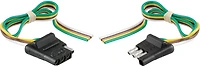 CURT 4-Way Flat Connector Plug and Socket with 12 in Wires