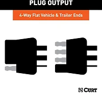 CURT 4-Way Flat Connector Plug and Socket with 12 in Wires