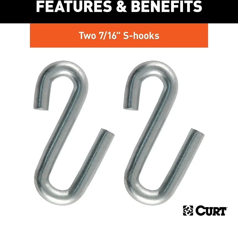 CURT 48 in Safety Chain with 2 S-Hooks