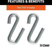 CURT 48 in Safety Chain with 2 S-Hooks