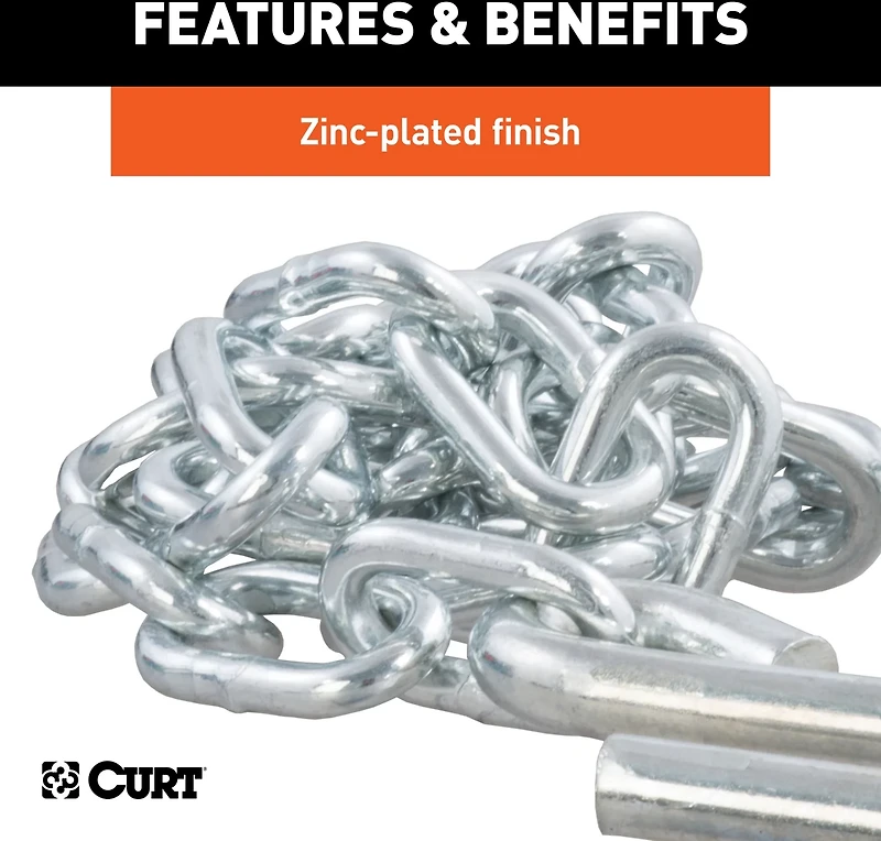 CURT 48 in Safety Chain with 2 S-Hooks