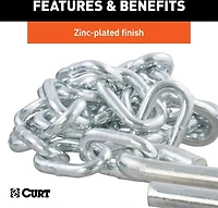 CURT 48 in Safety Chain with 2 S-Hooks