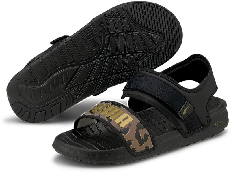 PUMA Women's Softride Leopard Sandals