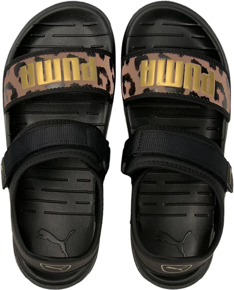 PUMA Women's Softride Leopard Sandals