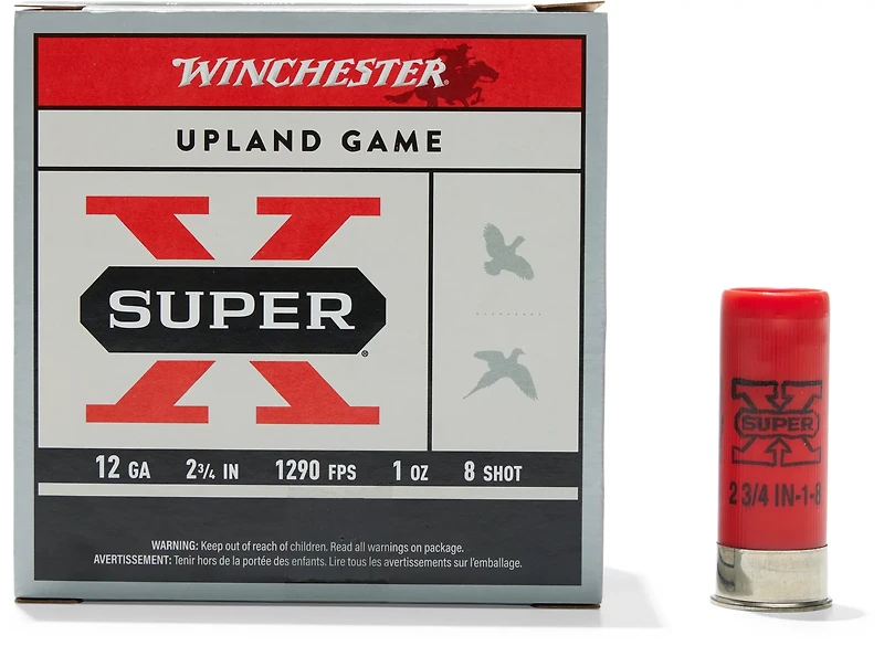 Winchester Super-X Lead Shot Dove & Game Load 12 Gauge 8 Shot Shotshells - 25 Rounds
