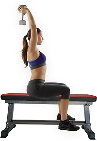 Pure Fitness Flat Bench with Dumbbell Rack