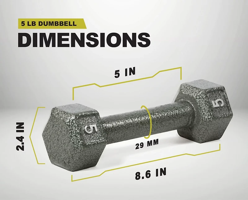 PRCTZ Cast Iron Hexagonal Dumbbell