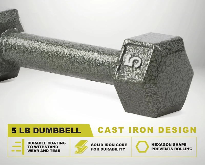 PRCTZ Cast Iron Hexagonal Dumbbell