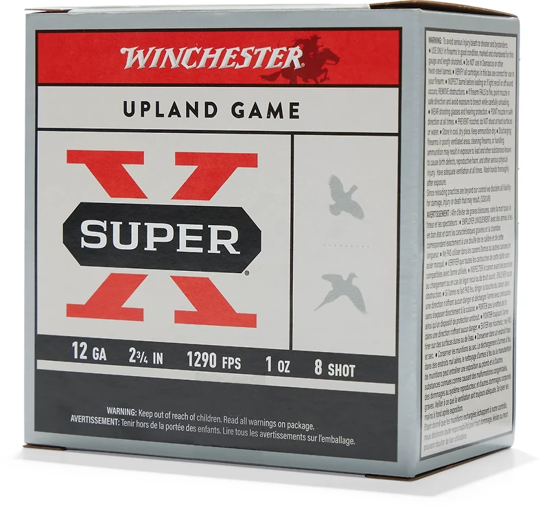 Winchester Super-X Lead Shot Dove & Game Load 12 Gauge 8 Shot Shotshells - 25 Rounds