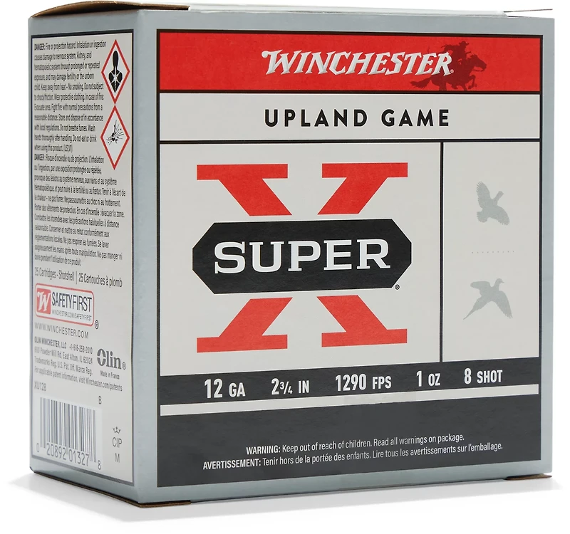 Winchester Super-X Lead Shot Dove & Game Load 12 Gauge 8 Shot Shotshells - 25 Rounds
