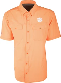 Drake Men's Clemson University Traveler's Short Sleeve Shirt