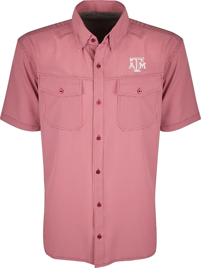 Drake Men's Texas A&M University Traveler's Short Sleeve Shirt