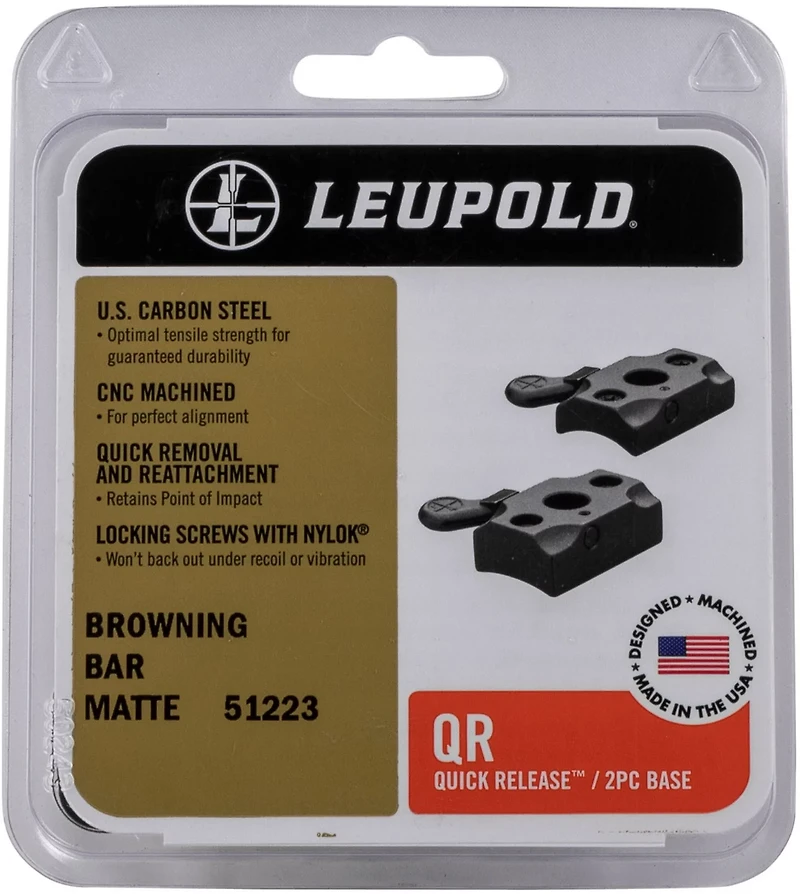 Leupold 51223 Quick Release Style 2-Piece Base for Browning BAR Rifles