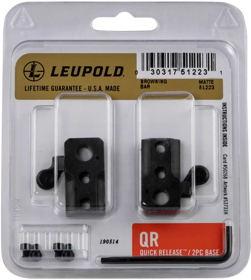 Leupold 51223 Quick Release Style 2-Piece Base for Browning BAR Rifles