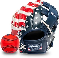 Franklin MLB USA Fielding Glove with Ball