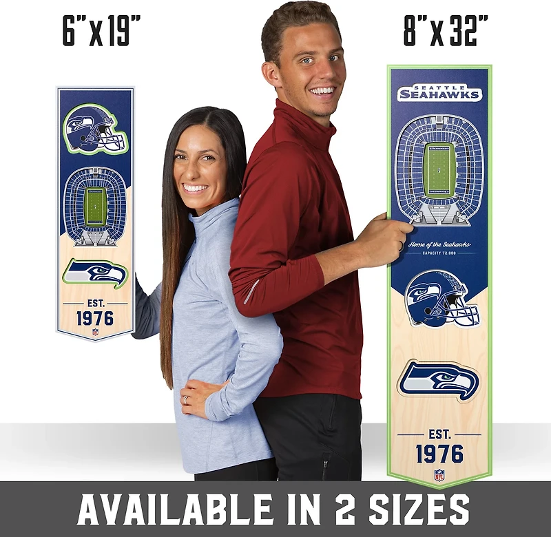 YouTheFan Seattle Seahawks 6 x 19 in 3-D Stadium Banner