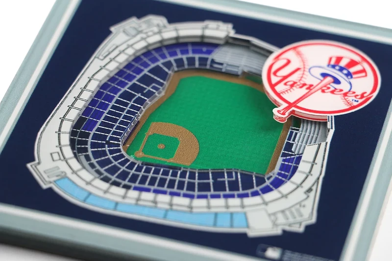YouTheFan New York Yankees 3-D Stadium Views 2-Piece Coaster Set