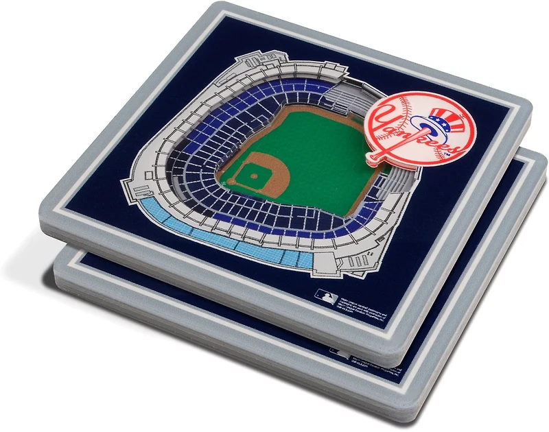 YouTheFan New York Yankees 3-D Stadium Views 2-Piece Coaster Set