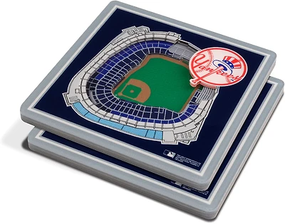 YouTheFan New York Yankees 3-D Stadium Views 2-Piece Coaster Set