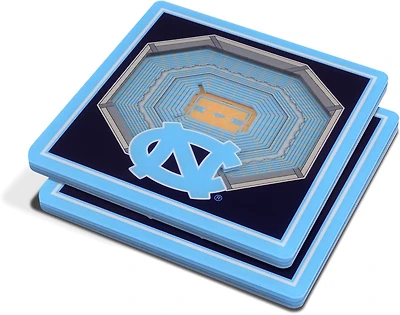 YouTheFan University of North Carolina 3-D Stadium Views 2-Piece Coaster Set