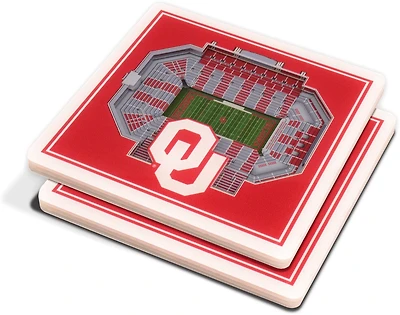 YouTheFan University of Oklahoma 3-D StadiumViews 2-Piece Coaster Set