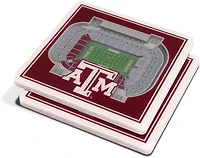 YouTheFan Texas A&M University 3-D Stadium Views 2-Piece Coaster Set