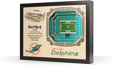 YouTheFan Miami Dolphins 25-Layer StadiumViews 3-D Wall Art