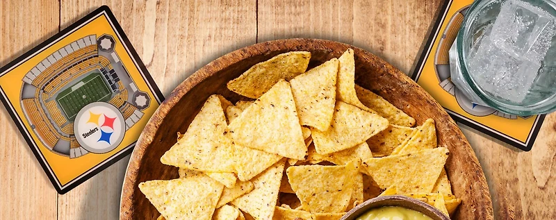 YouTheFan Pittsburgh Steelers 3-D Stadium Views 2-Piece Coaster Set