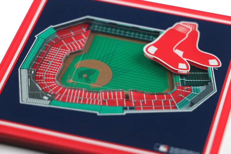 YouTheFan Boston Red Sox 3-D Stadium Views 2-Piece Coaster Set