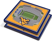 YouTheFan West Virginia University 3-D Stadium Views 2-Piece Coaster Set