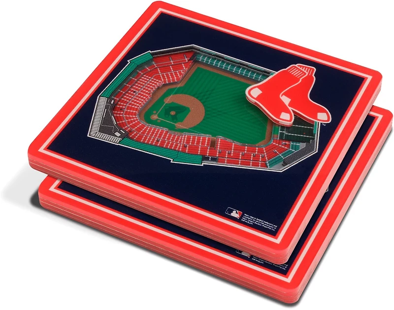YouTheFan Boston Red Sox 3-D Stadium Views 2-Piece Coaster Set