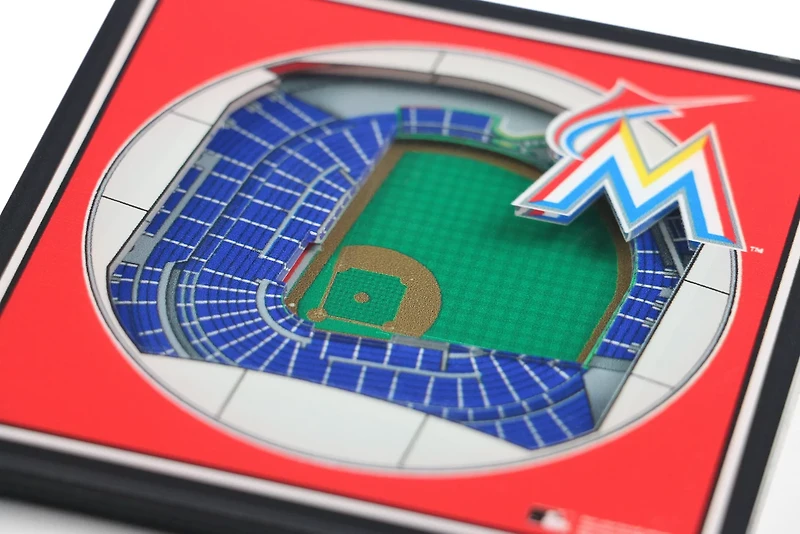YouTheFan Miami Marlins 3-D StadiumViews 2-Piece Coaster Set
