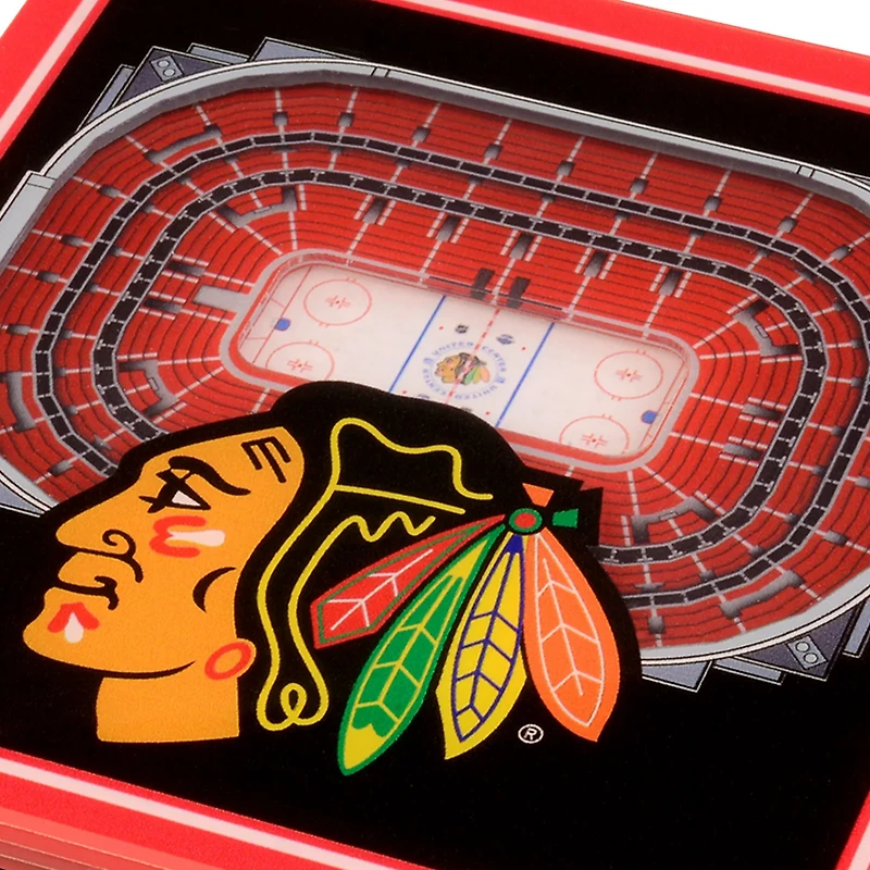 YouTheFan Chicago Blackhawks 3-D StadiumViews Coasters 2-Pack