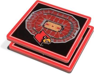 YouTheFan University of Louisville 3-D StadiumViews 2-Piece Coaster Set