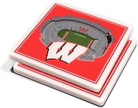YouTheFan University of Wisconsin 3-D Stadium Views 2-Piece Coaster Set