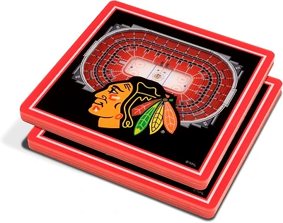 YouTheFan Chicago Blackhawks 3-D StadiumViews Coasters 2-Pack