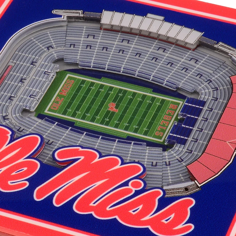 YouTheFan University of Mississippi 3-D StadiumViews 2-Piece Coaster Set