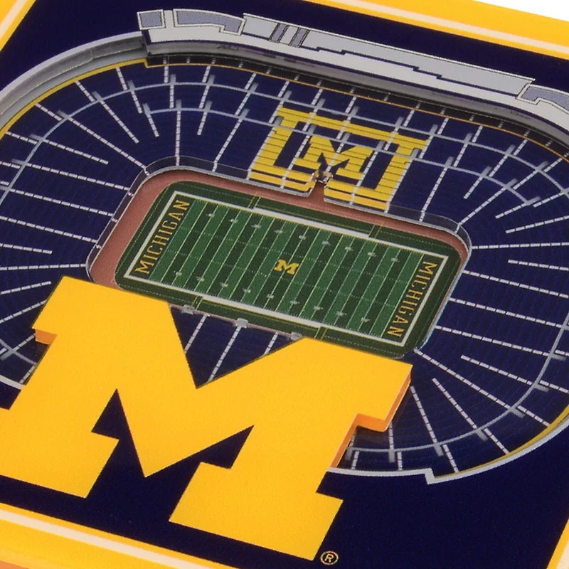 YouTheFan University of Michigan 3-D StadiumViews 2-Piece Coaster Set