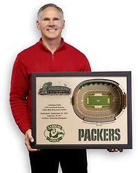 YouTheFan Green Bay Packers 25-Layer StadiumViews 3-D Wall Art