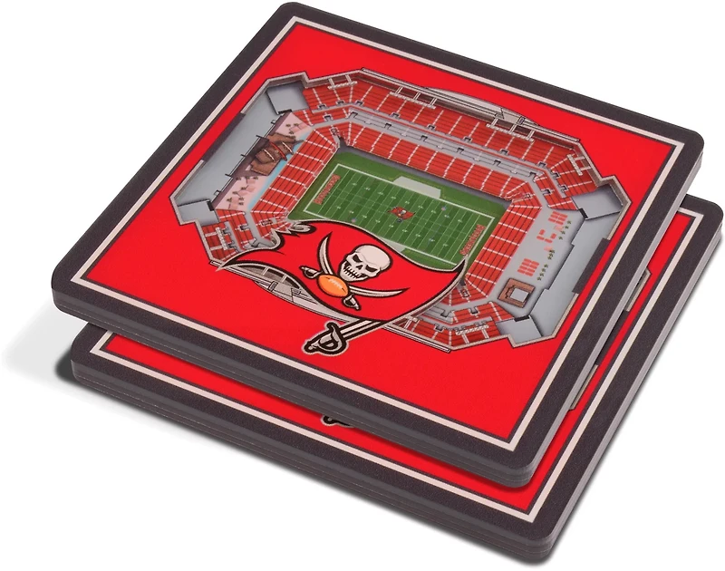 YouTheFan Tampa Bay Buccaneers 3-D StadiumViews Coasters 2-Pack