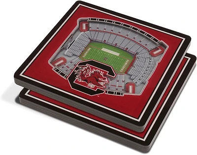 YouTheFan University of South Carolina 3-D Stadium Views 2-Piece Coaster Set