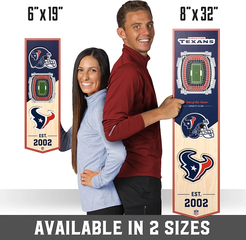YouTheFan Houston Texans 8 x 32 in 3-D Stadium Banner