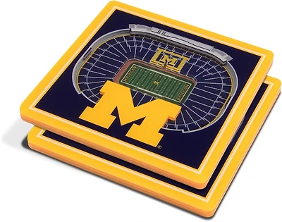 YouTheFan University of Michigan 3-D StadiumViews 2-Piece Coaster Set