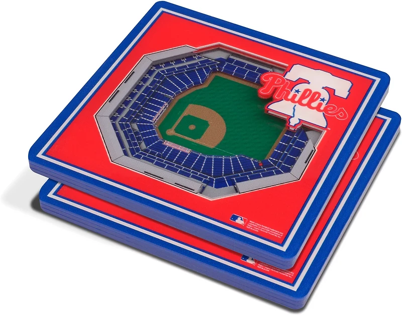 YouTheFan Philadelphia Phillies 3-D Stadium Views 2-Piece Coaster Set