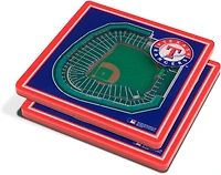 YouTheFan Texas Rangers 3-D Stadium Views 2-Piece Coaster Set